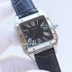 Replica Cartier Santos Automatic Watch Black Dial Blue Leather Strap Stainless Steel Bezel (4)_th.jpg